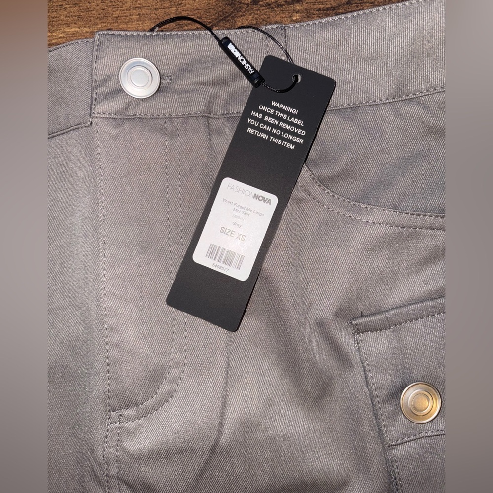 Fashion Nova Gray Cargo Mini Skirt with Button Detail JUNIORS - Picture 5 of 5